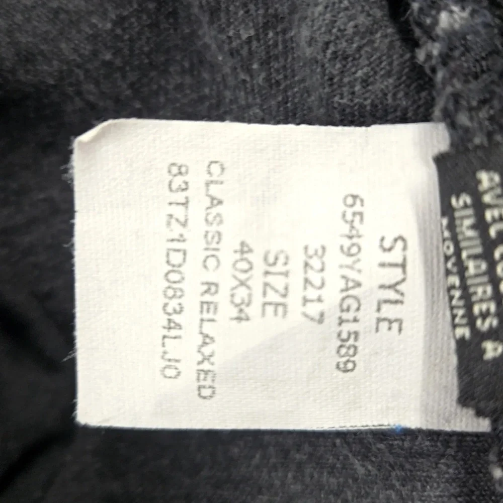 Polo Jeans Co. Jeans Mens 40x32 Black Denim Classic Relaxed‎ Tapered Leg Zipfly